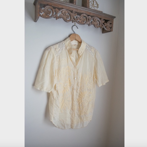 Burning Torch SILK Embroidered Top - Picture 8 of 9